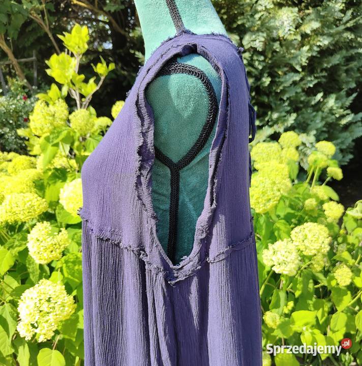 Bluzka Reserved 44 babydoll granatowa strzępiona