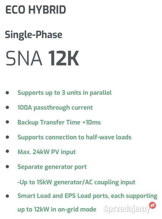 Wyprzedaż LuxPower 12K SNA offgrid 4999 z VAT Falowniki sprzedam