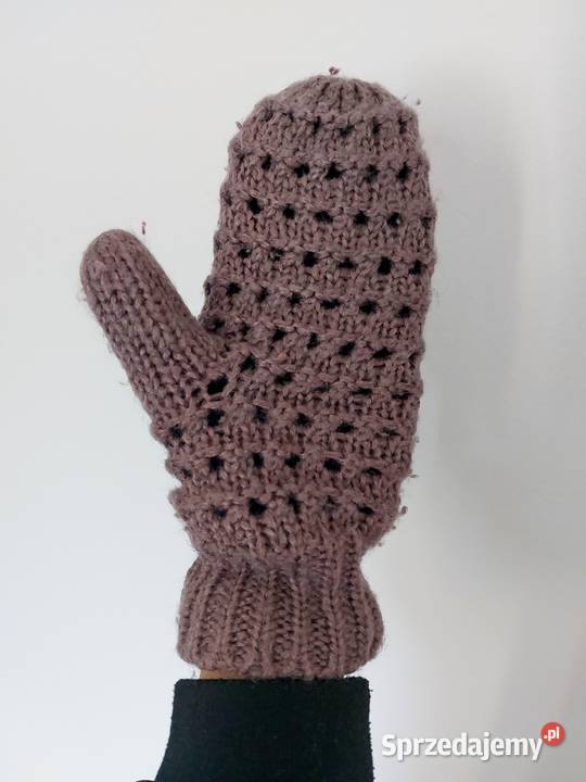 brązowe rękawiczki jednopalczaste damskie