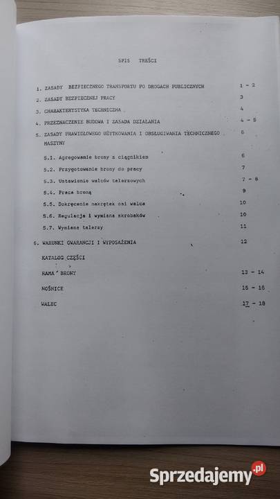 Brona talerzowa U 308 instrukcja i katalog Stalowa Wola