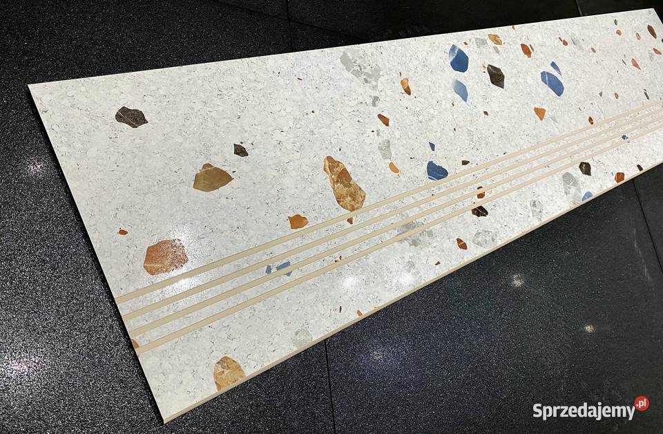 Płytki na schody 100x30 biały beton Lastryko Łask sprzedam