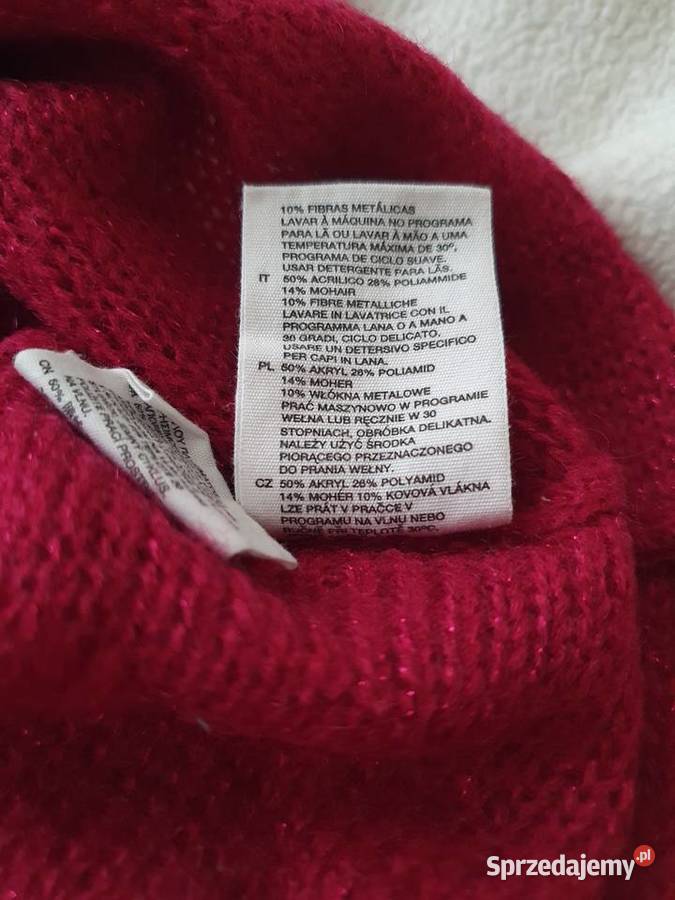 Sweterkowe bolerko HM z domieszką moheru czerwony Kędzierzyn-Koźle