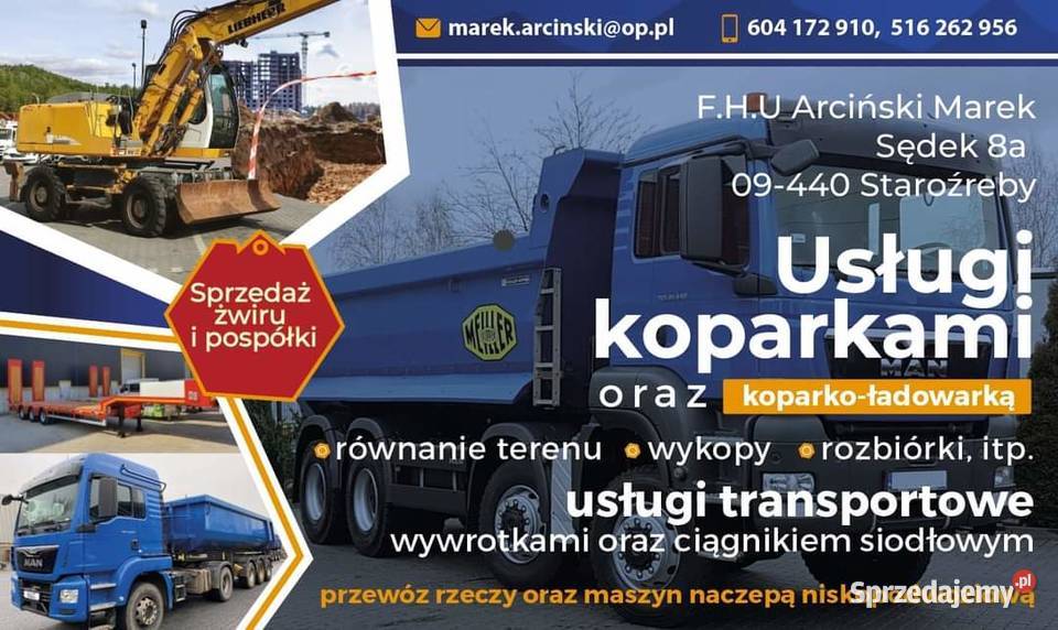 Usługi koparką płock i