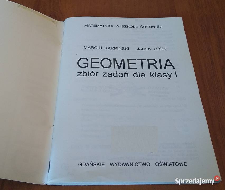 Geometria zbiór zadań klasy I 1 Marcin Karpiński Gdańsk sprzedam