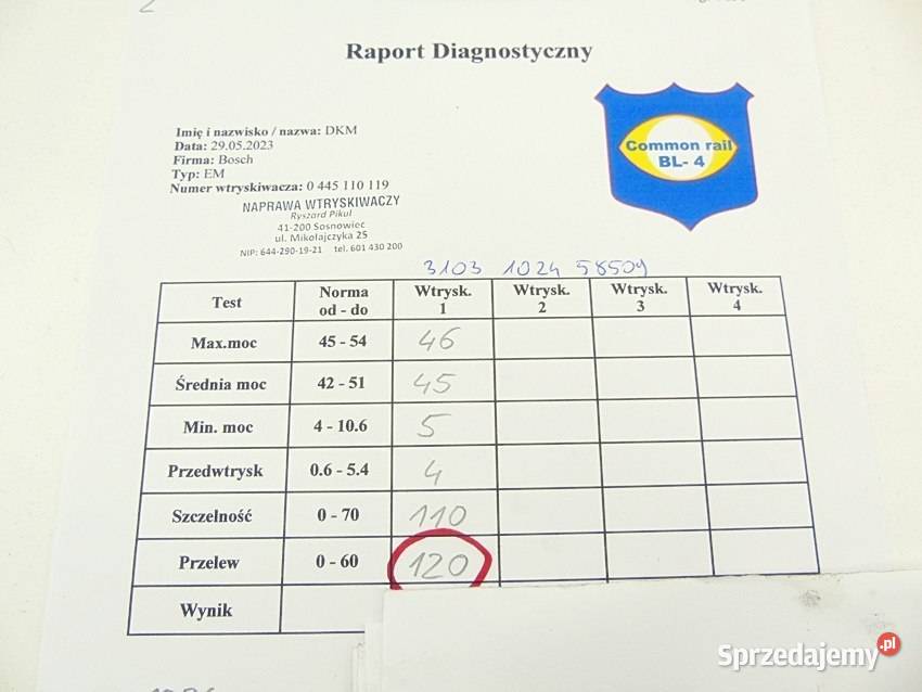 WTRYSKIWACZ 19 JTD 147 156 BRAVO LYBRA PUNTO 159 Sosnowiec