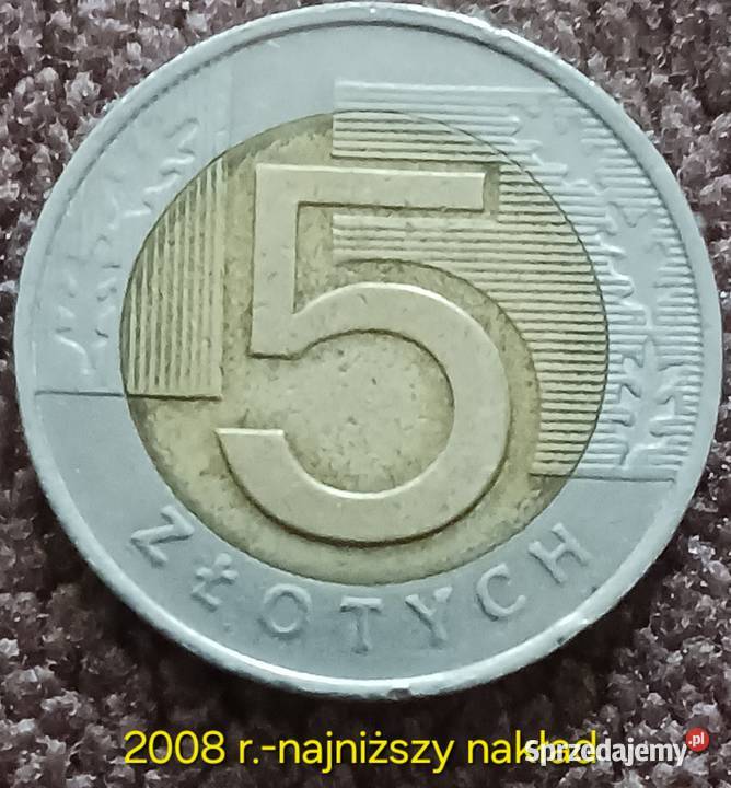 5 Złotych 2008 r najniższy nakład sprzedam