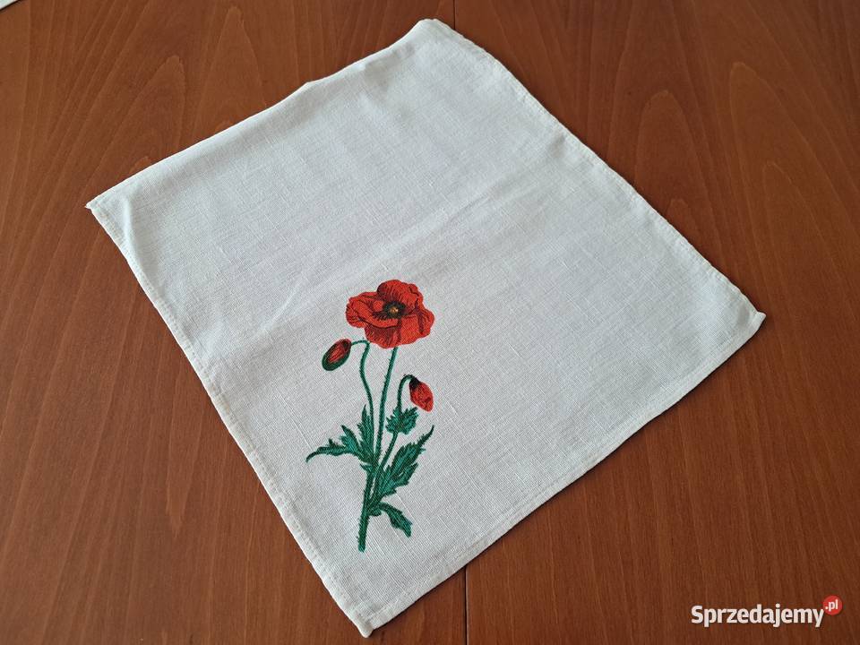 Serwetki lniane kremowe z makiem 6 33 x 29 do Kraków