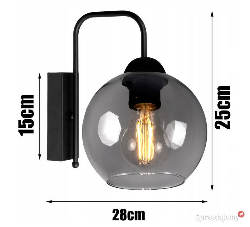 LAMPA ŚCIENNA KINKIET SZKLANA KULA METAL podlaskie Choroszcz