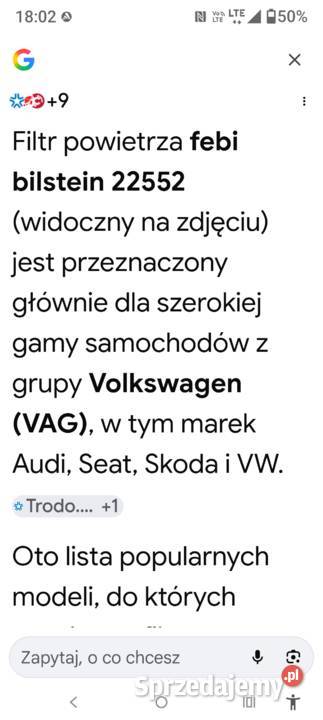 filtr powietrza Febi 22552 małopolskie Dąbie