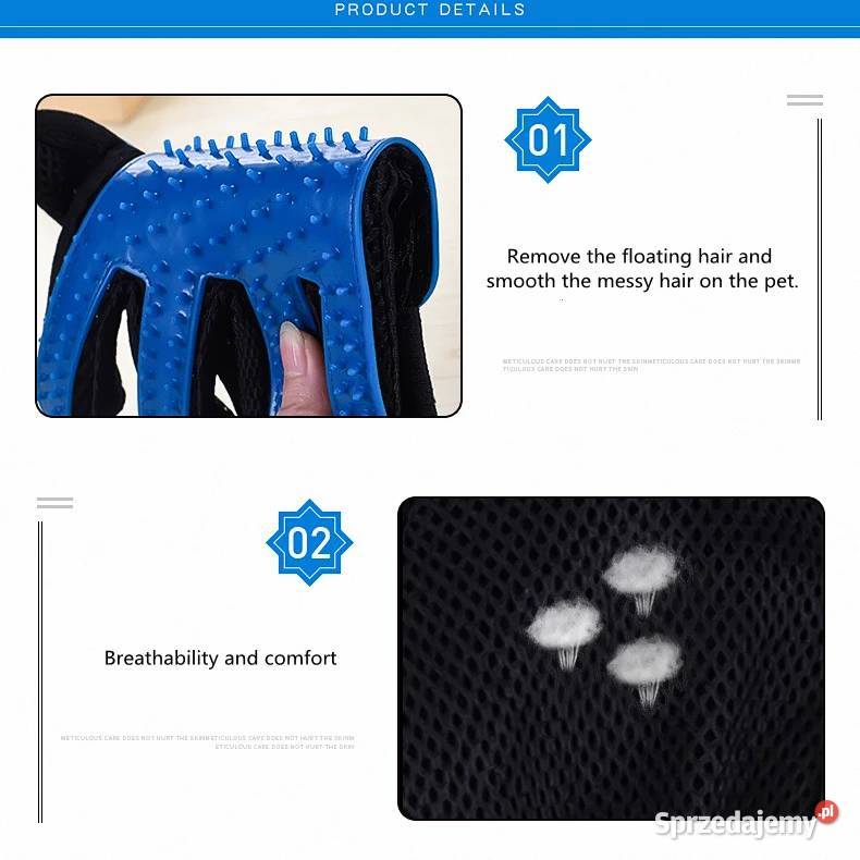 Rękawica do czesania zwierzaków do wyczesywania Pozostałe