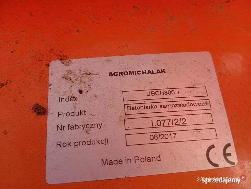 Mieszalnik betonu 1200L hydrauliczny Oświęcim