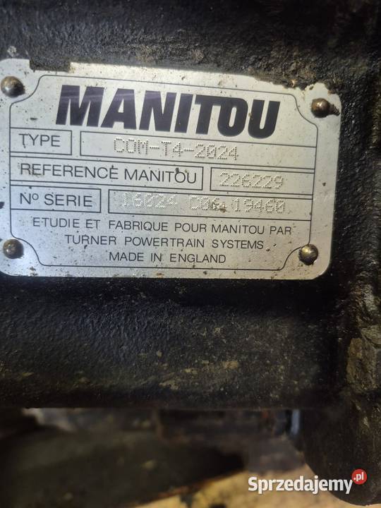 Skrzynia biegów z przekładnią kątową MANITOU MT Tychy
