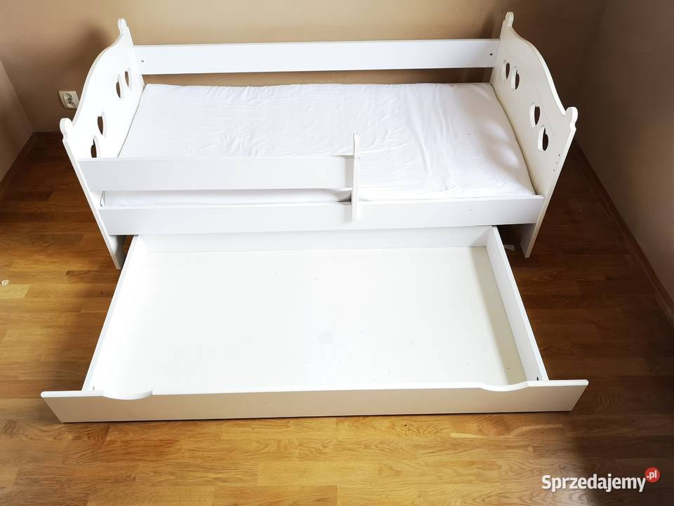 Białe łóżko dziecięce Laura 160x80 z barierką i Warszawa