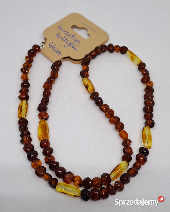 Korale bursztyn bałtycki baroczek koniakowy ryż mazowieckie