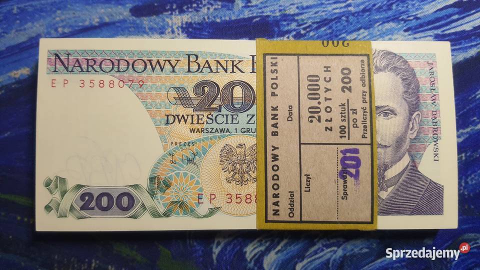 PACZKA 100 x 200 złotych 1988 UNC s EB Warszawa
