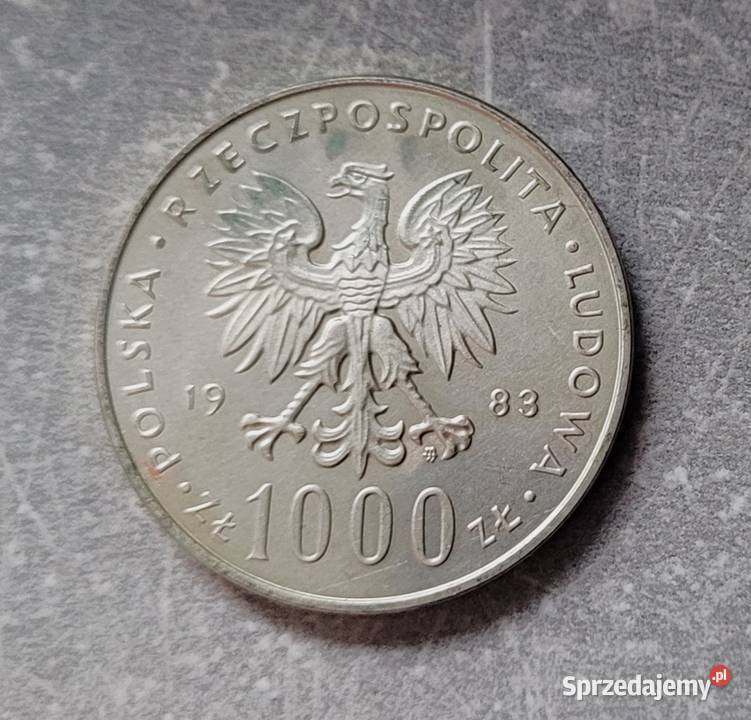 227 POLSKA srebro 1000 Złotych 1983 r Papież