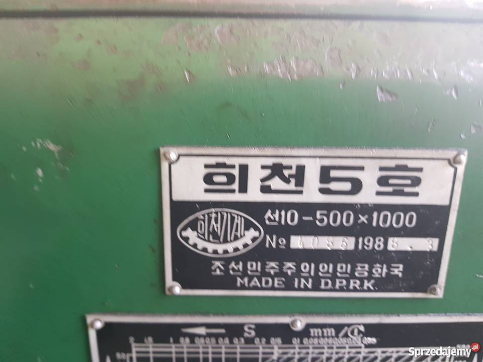 Tokarka Huichon 500x1000 Koreanka 1987 i 1988 2 pomorskie Dzierzgoń