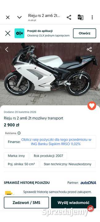 Rjeju rs 2 amr6 2t 2500 Kłobuck sprzedam