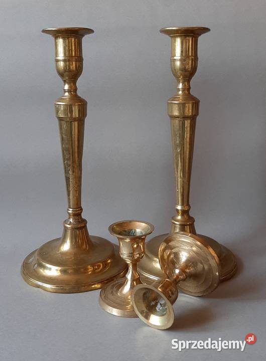 świeczniki mosiężne