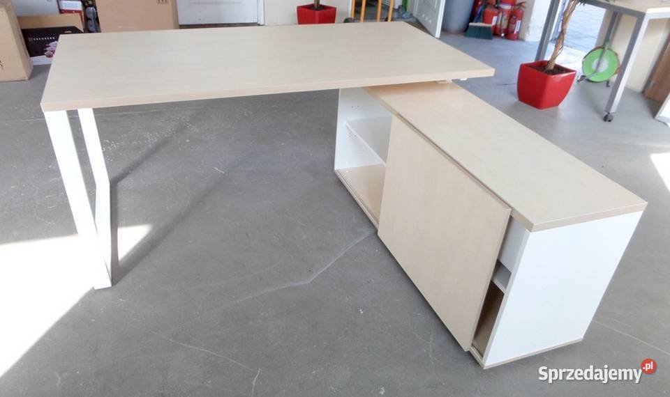 Duże Biurko gabinetowe narożne z półkami 75cm mazowieckie Michałowice
