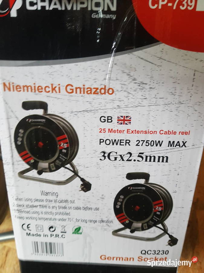 PRZEDŁUŻACZ BĘBNOWY NA BĘBNIE 25m 3x25mm GRUBY Głogowa sprzedam