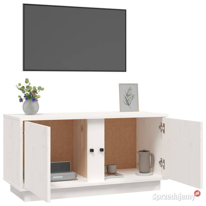 Szafka pod telewizor biała 80x35x405 lite drewno Szafki mazowieckie