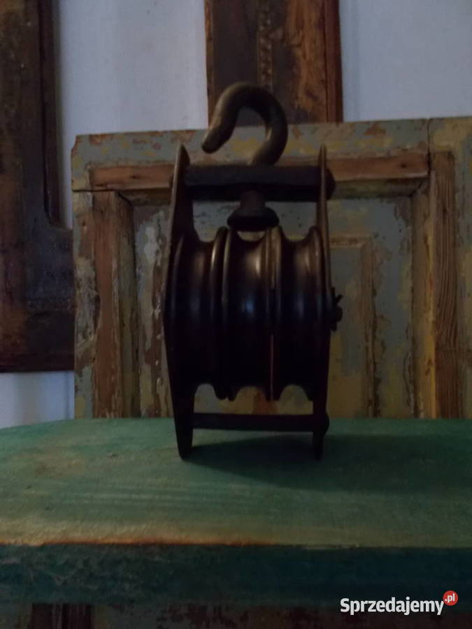 Silny Stary Stalowy Blok LinowyRęcznie Kute Szczecin