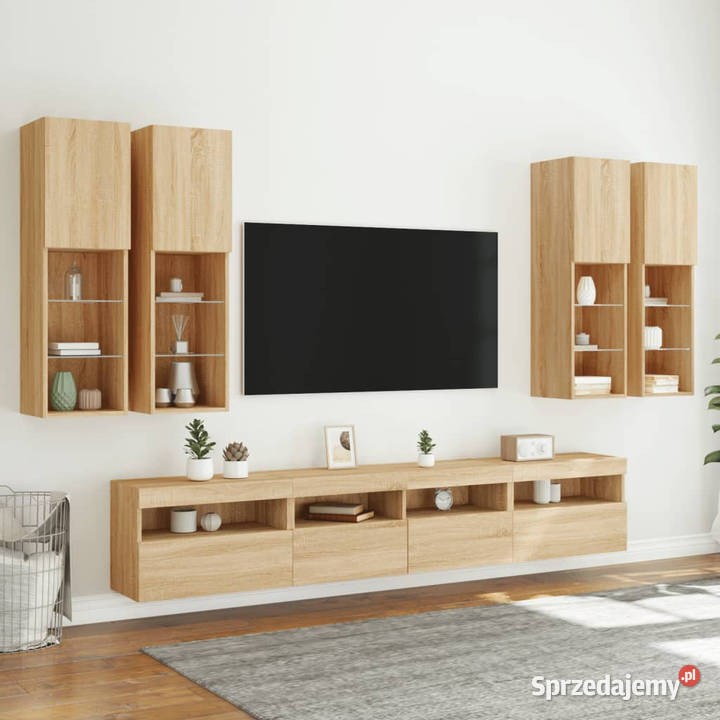 7cz zestaw ściennych szafek TV z oświetleniem Warszawa