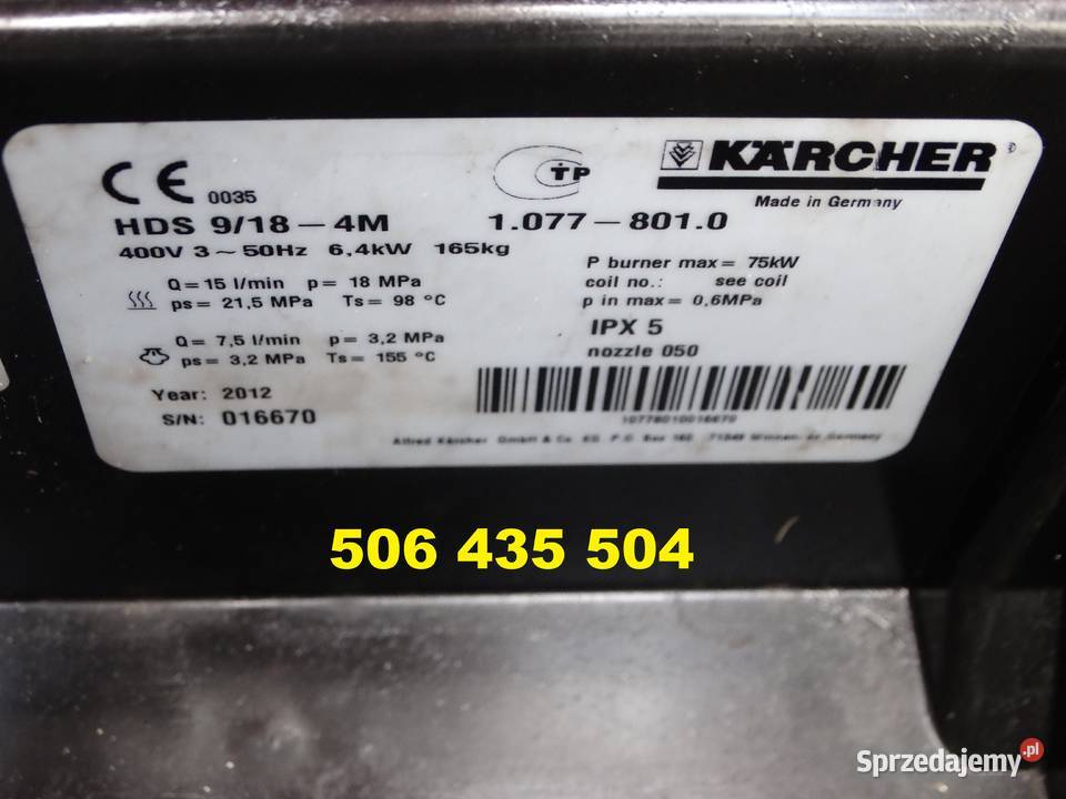 Myjka Ciśnieniowa Karcher HDS 918 4M 180 bar