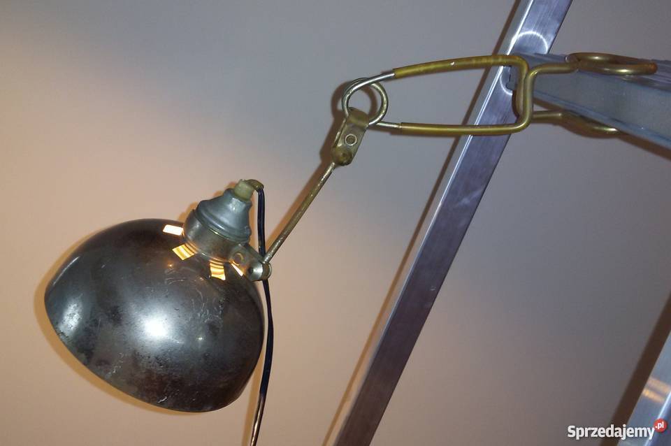 Stara metalowa lampa techniczna przypinana mazowieckie Warszawa