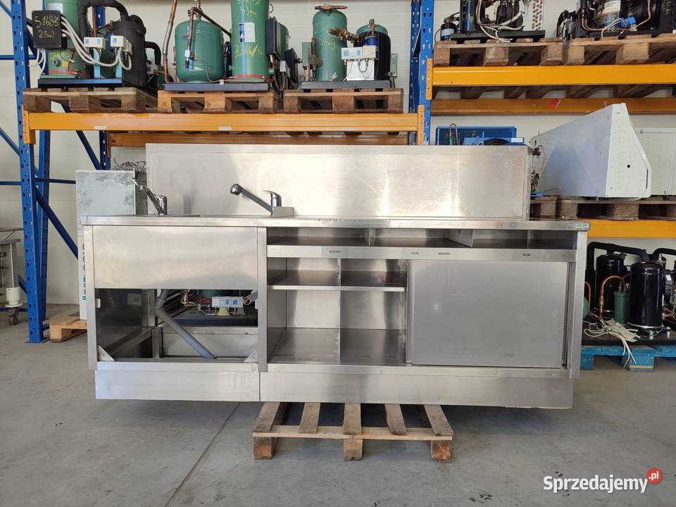 Stół roboczy z dwoma zlewami 2200 x 700 x 85 małopolskie Niedźwiedź sprzedam