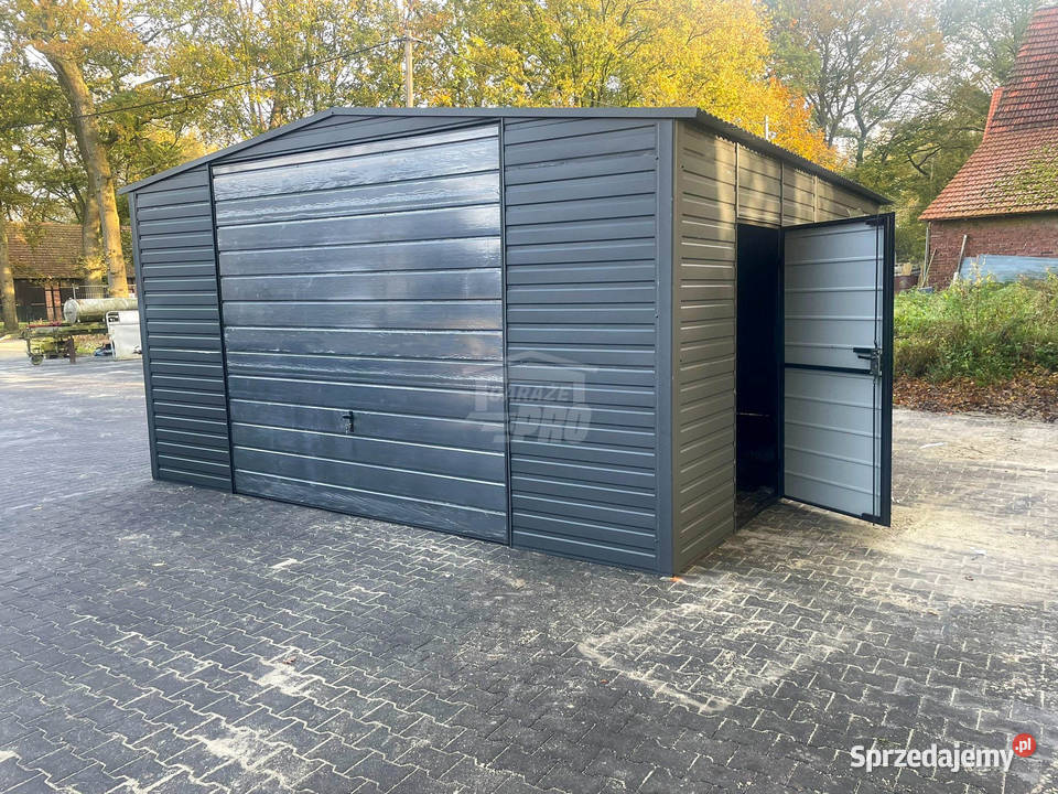 Garaż blaszany 5x55m Brama uchylna dach GP522 blacha Chełm