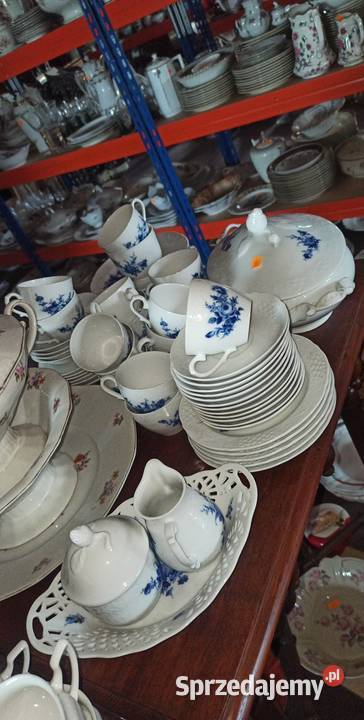 Pojemnik Schumann Echt Cobalt Granatowe kwiaty Porcelana i szkło Gdańsk sprzedam