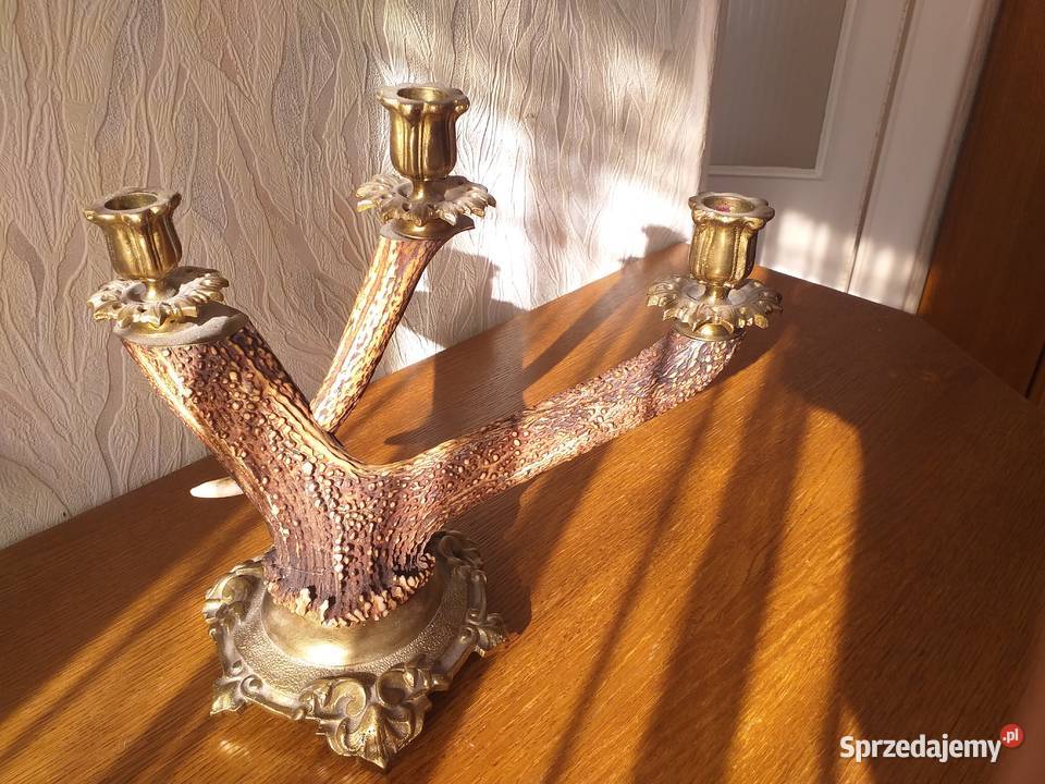 Oświetlenie z rogów i miedzi pomorskie Starogard Gdański