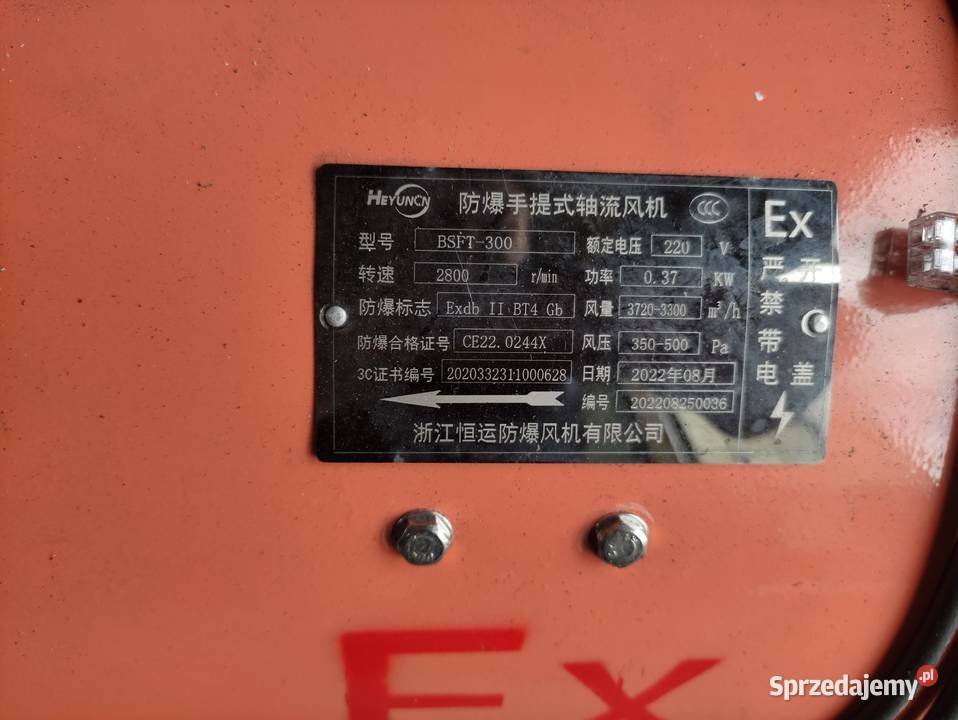 Ex wentylator wyciągowy antywybuchowy Dąbrowa Górnicza