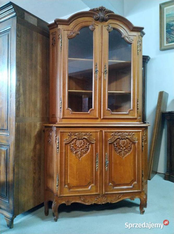 Witryna ludwikowska narożna lite drewno dębowe Białystok