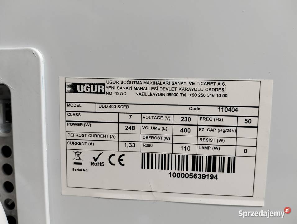 Zamrażarka skrzyniowa gastronomiczna UGUR NOWA Słupia Kapitulna