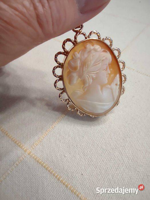 Piękna kamea wisior złoto 585 wielkopolskie Poznań sprzedam
