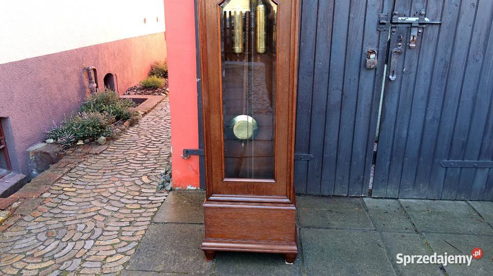 Piękny Stojący Dębowy Zegar Baba Firmy Fms