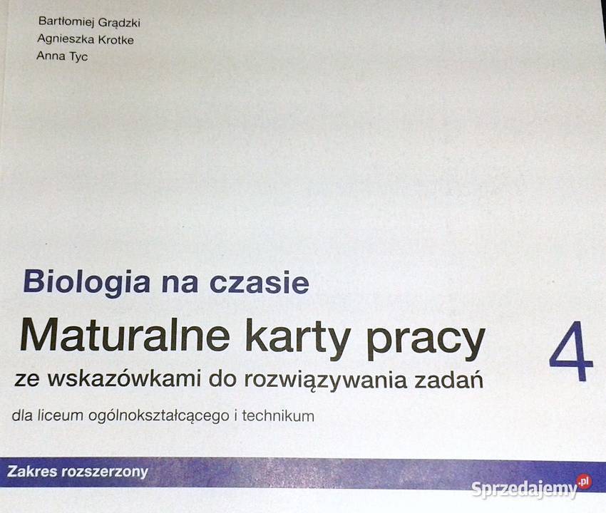 Biologia na czasie 4 Maturalne karty pracy B Chełm