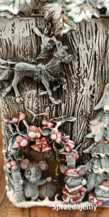 Domek z Drewna na Świeczkę Świąteczna Dekoracja warmińsko-mazurskie Ostróda