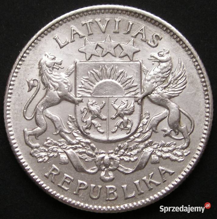 Łotwa 2 lati 1925 SREBRO Łódź
