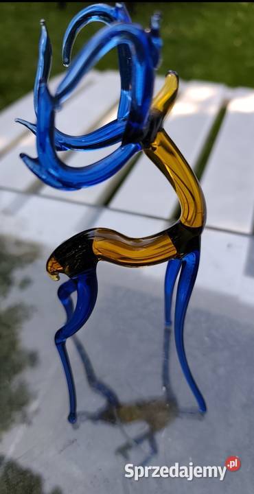 Murano Art Glass Jeleń Figurka Vintage ręcznie Pabianice
