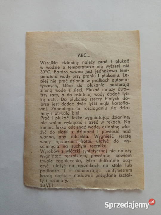 Kartka z kalendarza 30 września 1987r Dąbrowa Górnicza sprzedam
