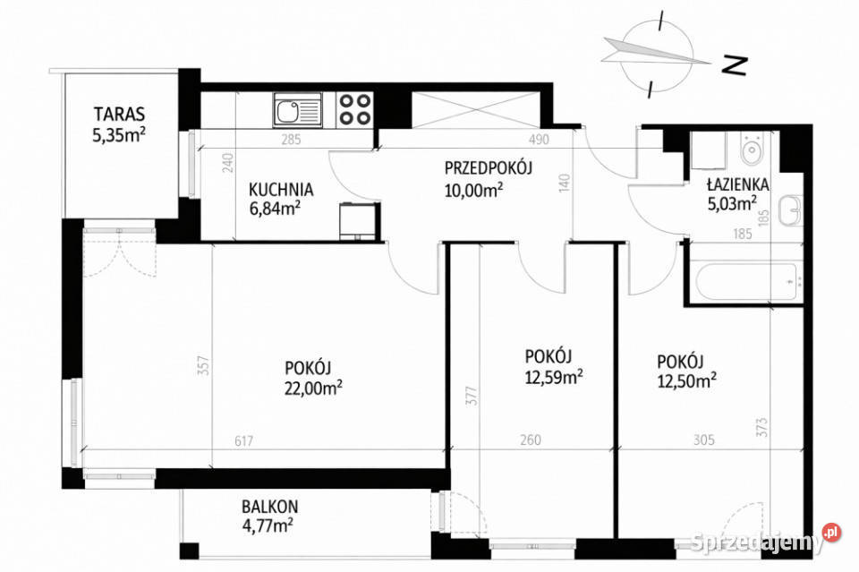 3pokojowe mieszkanie 68m2 taras 5m2 balkon 477m2 Kraków sprzedam