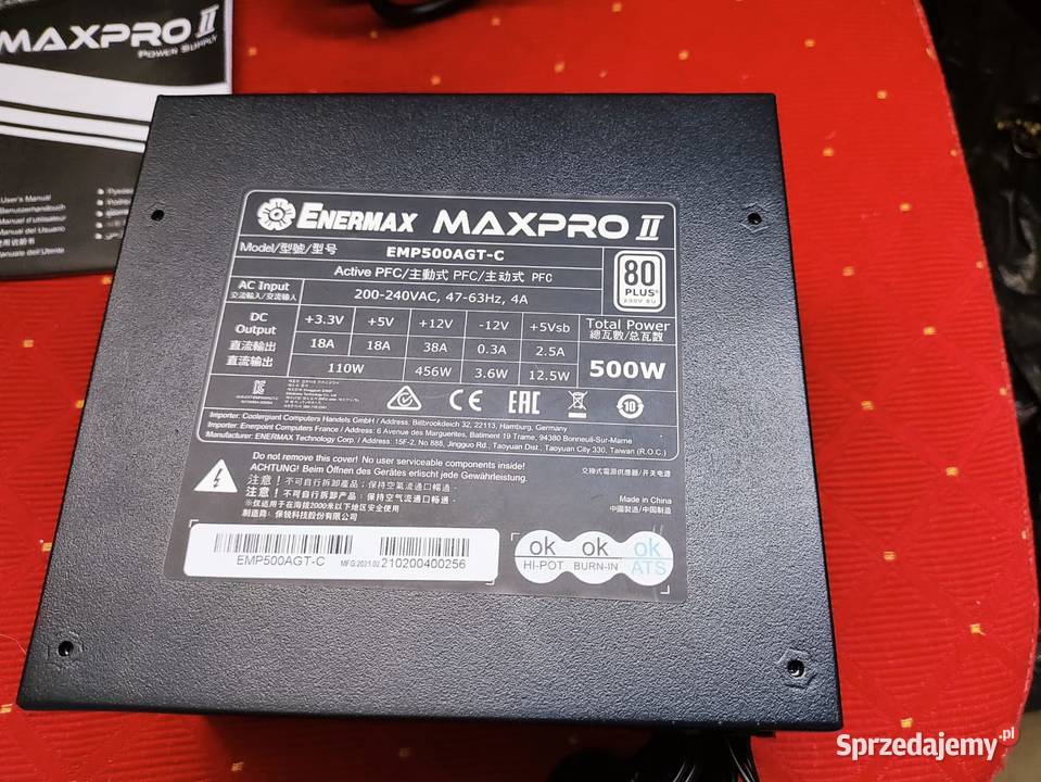 Zasilacz Enermax MaxPro II 500W do komputera PC
