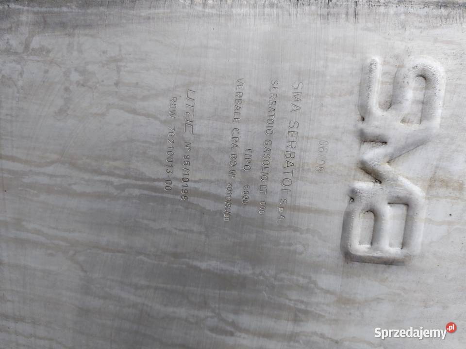 Zbiornik aluminiowy 600 l Rok produkcji 2008 łódzkie Sieradz