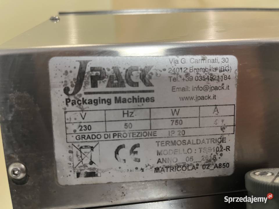 PÓŁAUTOMATYCZNA ZGRZEWARKA TSS102R spożywcza Koszyce Wielkie