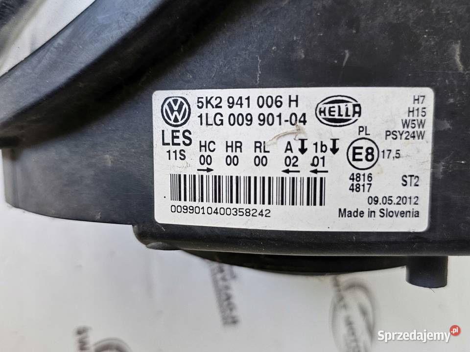 GOLF VI 12r lampa prawa przód 5K2941006H ANGLIK Kielce
