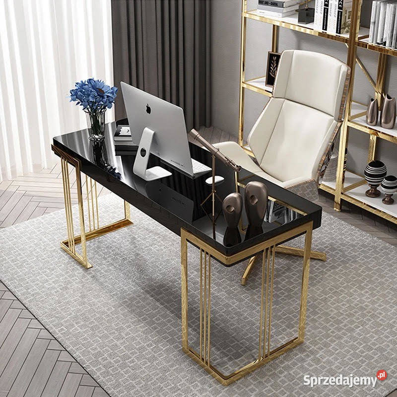 Czarne złote biurko ze stali nierdzewnej Luxury Golkowice sprzedam